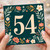 54th Birthday Card, Floral Number 54 Card