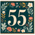 55th Birthday Card, Floral Botanical Design