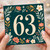 63rd Birthday Card, Floral Number 63 Birthday Card
