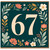 67th Birthday Card, Floral 67 Birthday Card