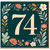 74th Birthday Card, Floral Design