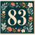 83rd Birthday Card, Floral Number 83 Birthday Card