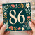 86th Birthday Card, Floral Number 86 Birthday Card