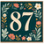 87th Birthday Card, Floral Number 87 Card