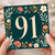 91st Birthday Card, Floral Number 91 Card