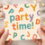 Party Time Colourful Letters Birthday Card - Fun Celebration Greeting Card for Friends and Family
