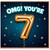 7th Birthday Card, OMG You're 7 Card