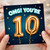 10th Birthday Card, OMG You're 10 Gold Balloon Design