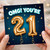 21st Birthday Card, OMG! You’re 21 Gold Balloon Design