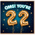 22nd Birthday Card, OMG You're 22 Card