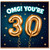 30th Birthday Card, OMG You're 30 Balloon Design