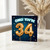 34th Birthday Card, OMG! You're 34 Gold Balloon Design