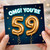 59th Birthday Card, OMG! You're 59 Gold Balloon Starry Design