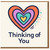 Thinking of You Card - Colourful Heart Design - Support, Get Well, Miss You or Sympathy - Blank Inside Greeting Card with Envelope