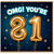 81st Birthday Card, OMG! You're 81 Party Balloon Design