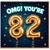 82nd Birthday Card, OMG You're 82 Funny Balloon Design