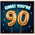 90th Birthday Card, OMG You're 90, Funny 90 Birthday Card