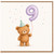 9th Birthday Card, Cute Teddy Bear with Number 9 Balloon