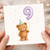 9th Birthday Card, Cute Teddy Bear with Number 9 Balloon