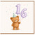 16th Birthday Card, Cute Teddy Bear Balloon Card