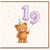 19th Birthday Card, Cute Teddy Bear Party Card