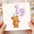 19th Birthday Card, Cute Teddy Bear Party Card