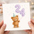 24th Birthday Card, Cute Teddy Bear with 24 Balloon