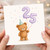 25th Birthday Card, Cute Teddy Bear with 25 Balloons