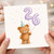 26th Birthday Card, Cute Teddy Bear with Balloons