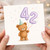 42nd Birthday Card, Cute Teddy Bear Balloon Design