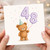 48th Birthday Card, Cute Teddy Bear with Balloons