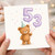 53rd Birthday Card, Cute Teddy Bear Balloon Card