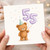 55th Birthday Card, Cute Teddy Bear and Balloon Number 5 Card