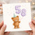 58th Birthday Card, Cute Teddy Bear with Balloons