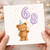 68th Birthday Card, Teddy Bear Balloon Design