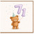 71st Birthday Card, Cute Teddy Bear with Balloons