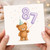 87th Birthday Card, Cute Teddy Bear Balloon Card