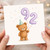 92nd Birthday Card, Cute Teddy Bear with Party Hat and Number Balloons