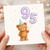 95th Birthday Card, Teddy Bear with Balloons