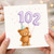102nd Birthday Card, Cute Teddy Bear Balloon Card