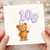 108th Birthday Card, Cute Teddy Bear Party Design
