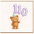 110th Birthday Card, Cute Teddy Bear Party Hat Balloon Design