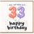 33rd Birthday Card, Funny Happy Birthday Balloon Design