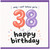 38th Birthday Card, Happy Birthday Balloon Number 38 Card