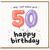 50th Birthday Card, Happy Birthday Balloon Design