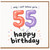 55th Birthday Card, 55 Birthday Card, Happy Birthday Card for Her or Him