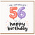 56th Birthday Card, Funny Balloon Happy Birthday Card