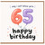65th Birthday Card, OMG I Can't Believe You're 65 Happy Birthday Balloon Card