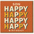 Son Birthday Card - Happy Happy - Bold Typographic Modern Greeting Card for Son, Orange
