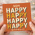 Son Birthday Card - Happy Happy - Bold Typographic Modern Greeting Card for Son, Orange